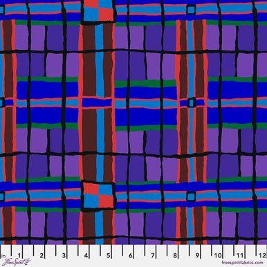 Free Spirit Kaffe Fassett Feb 24 Checkmate Blue