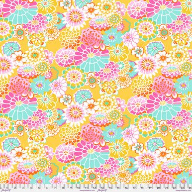 Free Spirit Kaffe Fassett Aug 23 Asian Circles Yellow