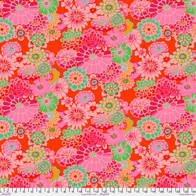 Free Spirit Kaffe Fassett Aug 23 Asian Circles Tomato