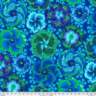 Free Spirit Kaffe Fassett Aug 23 Floating Hibiscus Blue