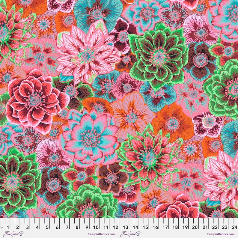 Free Spirit Kaffe Fassett Aug 22 Hellebores Pink