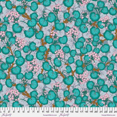 Free Spirit Kaffe Fassett Feb 23 Climbing Geraniums Grey