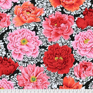 Free Spirit Kaffe Fassett Stash Brocade Peony Crimson