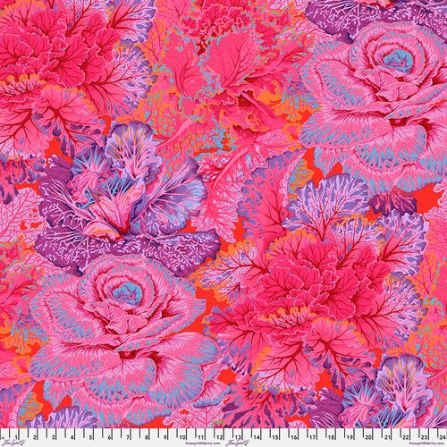 Free Spirit Kaffe Fassett Aug 23 Curly Kale Red