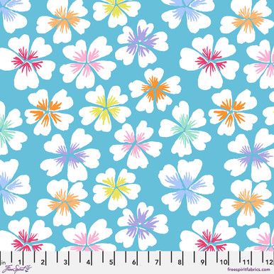 Free Spirit Kaffe Fassett Feb 24 Petals Sky