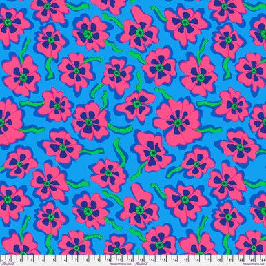 Free Spirit Kaffe Fassett Aug 23 Camo Flower Blue