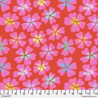 Free Spirit Kaffe Fassett Feb 24 Petals Red
