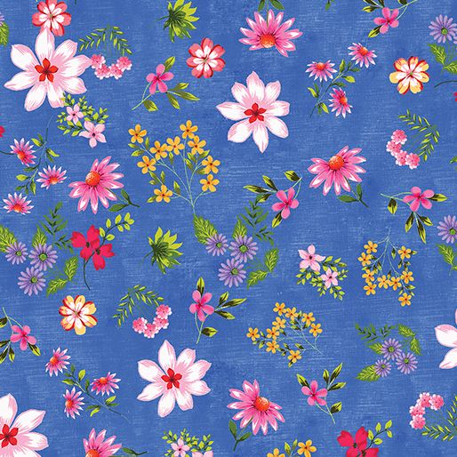 Benartex Inspired Blooms Blooms And Buds Dark Blue