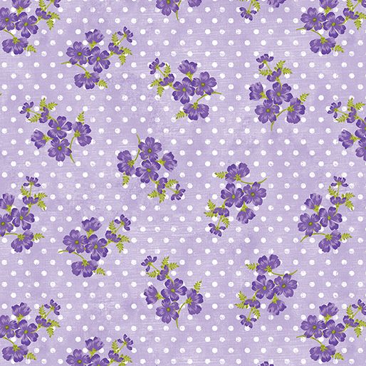 Benartex Inspired Blooms Dot &amp; Blooms Med. Purple