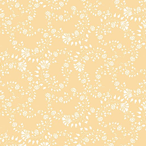 Benartex Inspired Blooms Floral Trail Light Gold