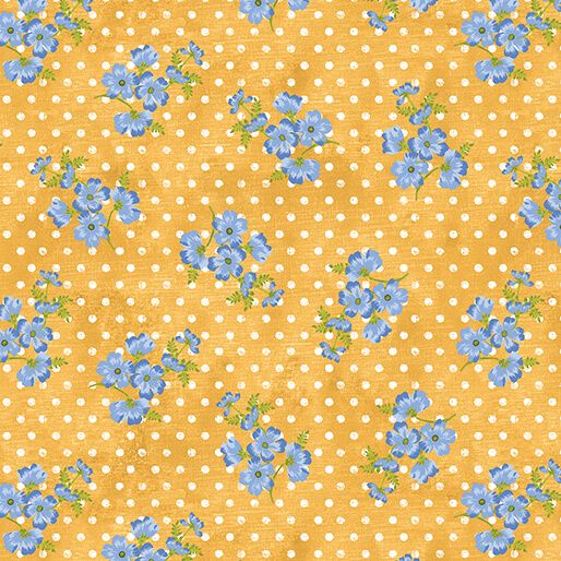 Benartex Inspired Blooms Dot &amp; Blooms Med. Gold