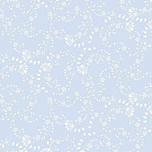 Benartex Inspired Blooms Floral Trail Light Blue
