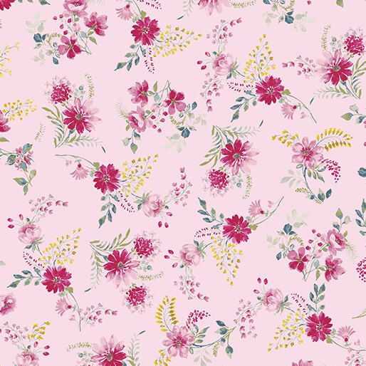 Benartex French Meadow Spray Floral Rose