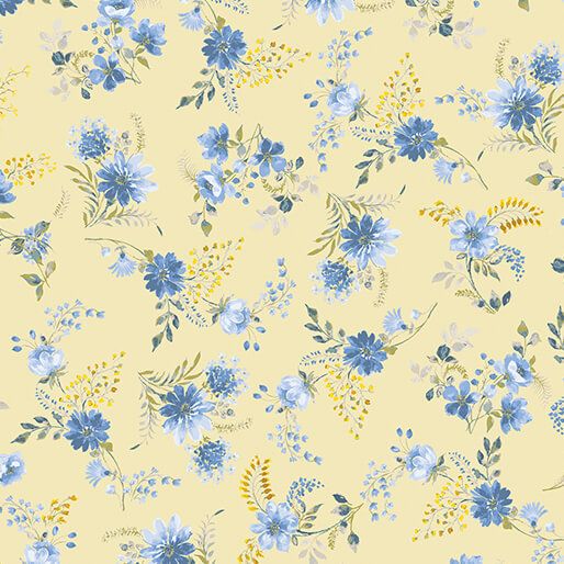 Benartex French Meadow Spray Floral Yellow