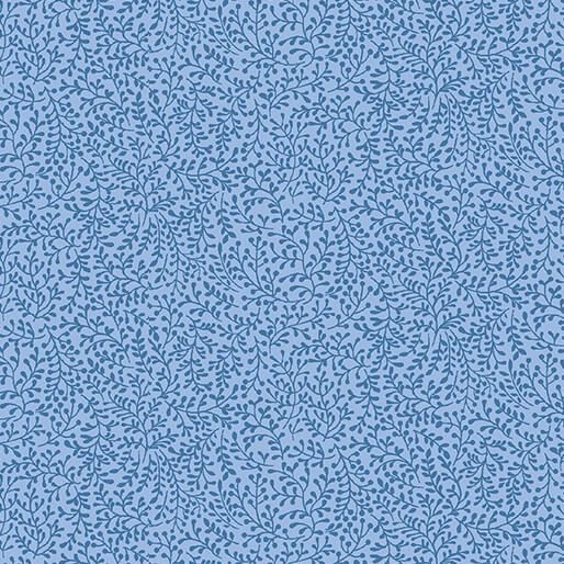 Benartex French Meadow Petite Vine Med. Blue