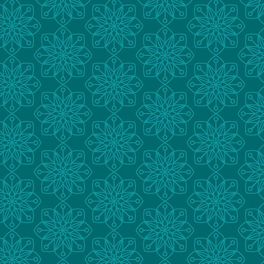 Benartex Snowfall Amaryllis Teal