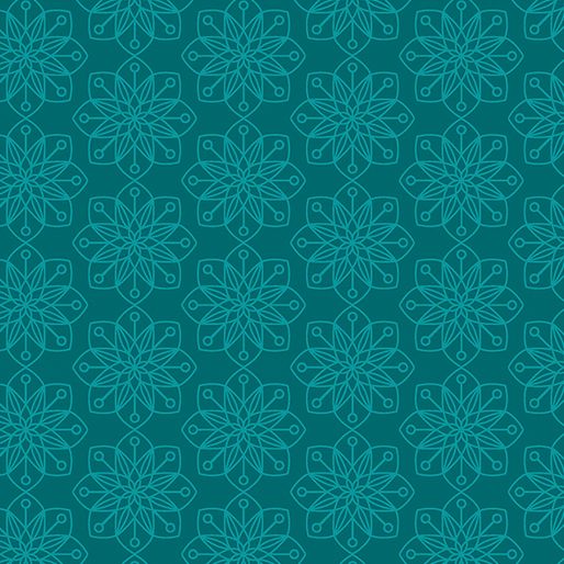 Benartex Snowfall Amaryllis Teal