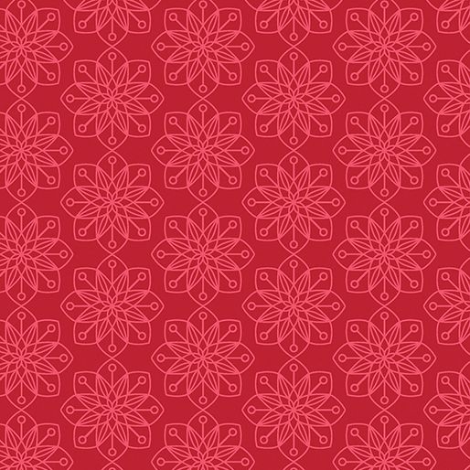 Benartex Snowfall Amaryllis Berry