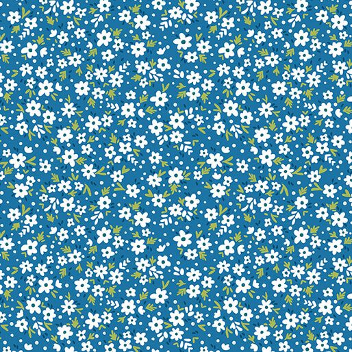 Benartex Snowfall Paperwhites Windsor Blue