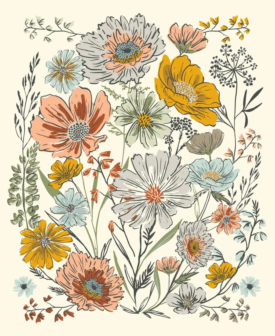 Moda Woodland &amp; Wildflowers Panel 45588 11