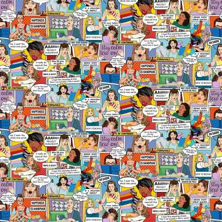 Timeless Treasures Comic CD2594 Multi