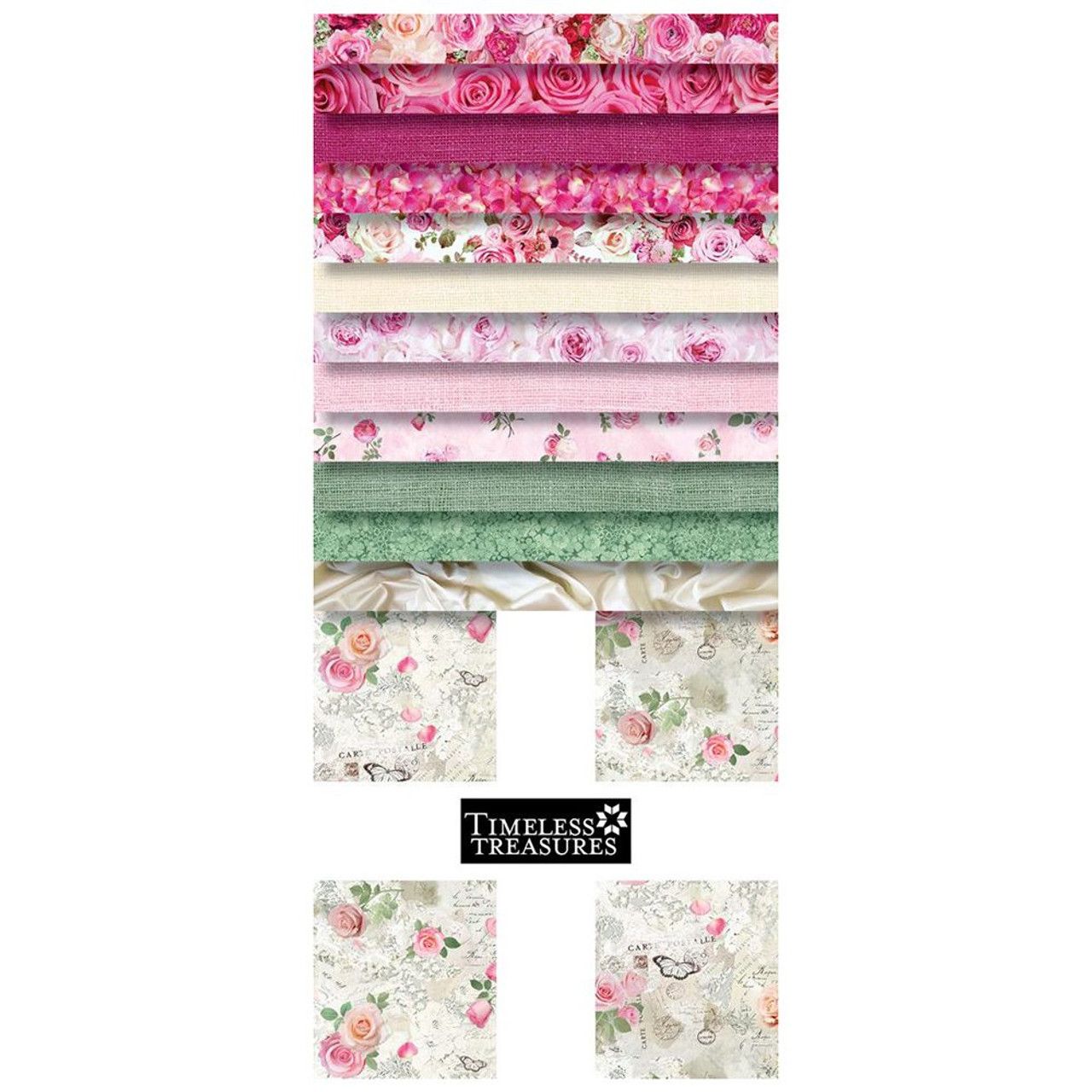 Timeless Treasures Belle Rose Layer Cake