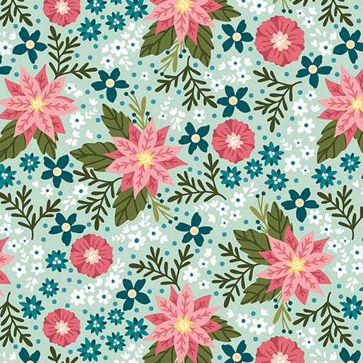 Benartex Snowfall Frost Flowers Rose