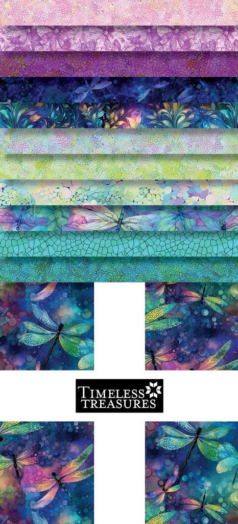 Timeless Treasures CD Dragonfly Layer Cake