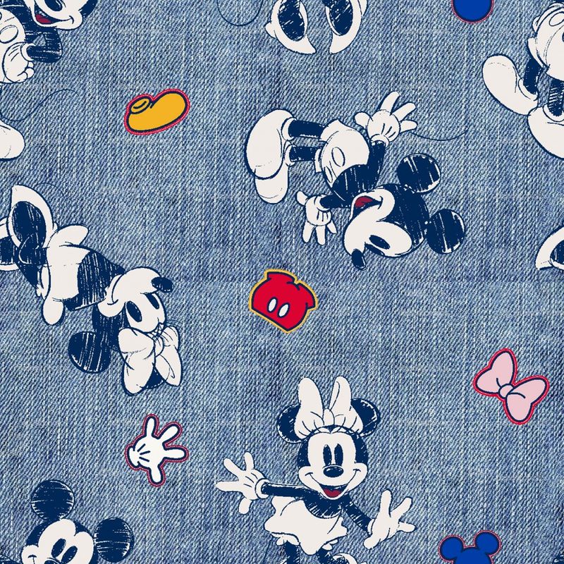 Foust Mickey &amp; Minnie Denim Badge TS CTN