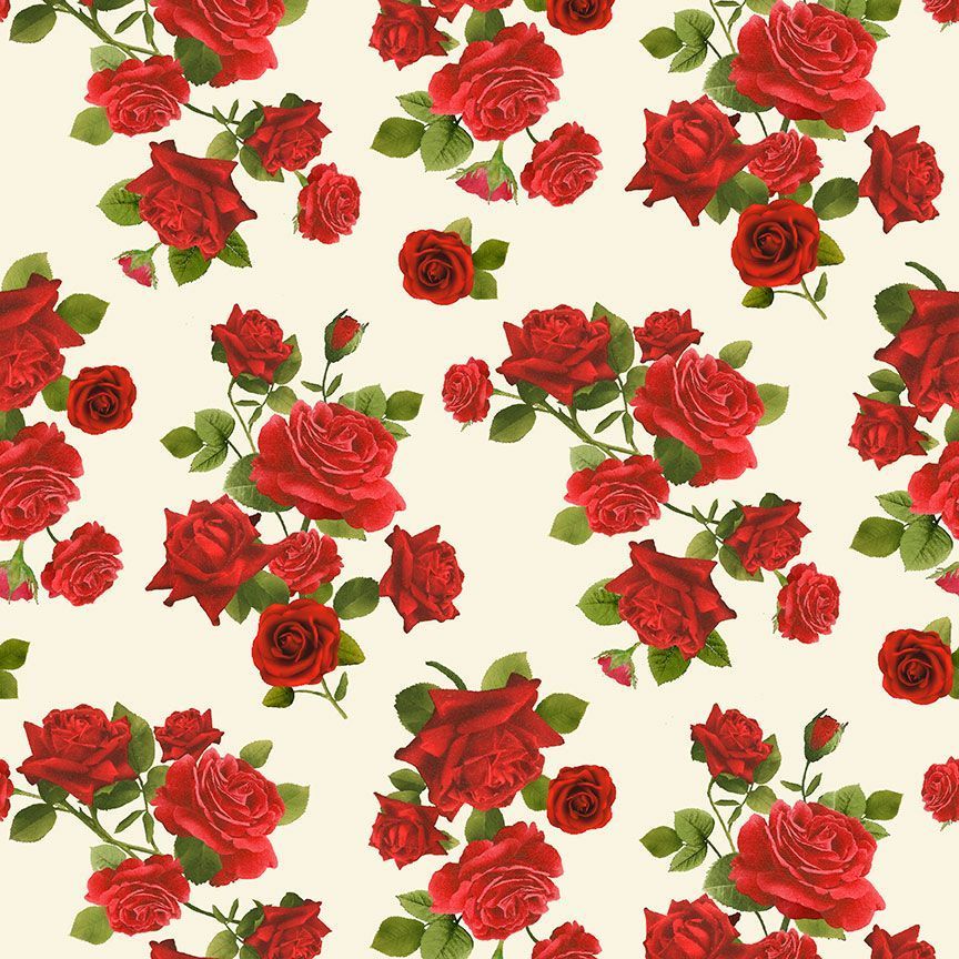 Timeless Treasures Rose CD2204 Cream