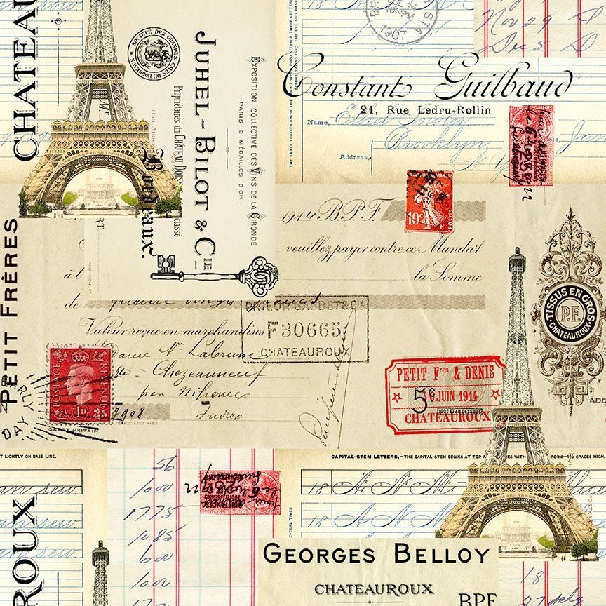 Timeless Treasures Paris CD3174 Beige