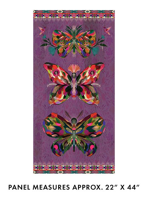 Benartex True Colors Wings Panel Plum/Multi