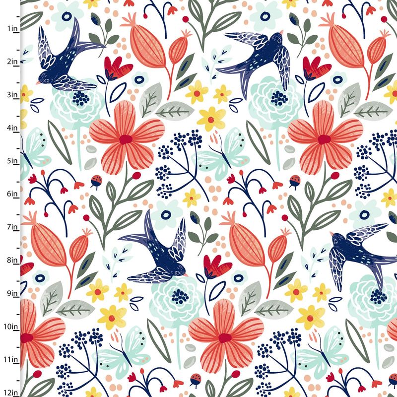 3 Wishes Madison Collection Floral With Bird