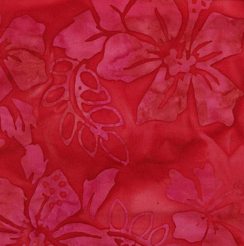 Foust Bright Red Large Floral Batik 1862-1508