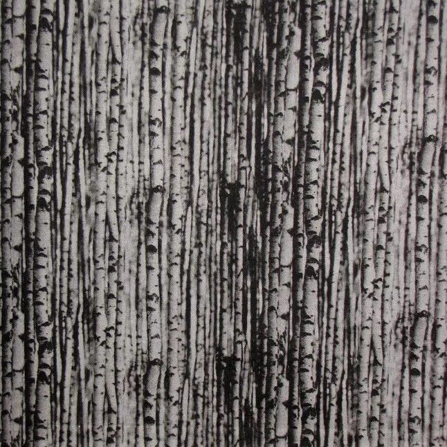Benartex Evening Frost Birch Tree Black/Gray