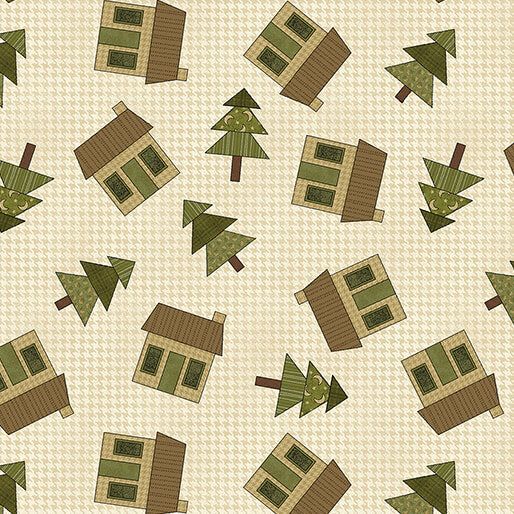Benartex Moose In The Woods Cabin In The Woods Natural