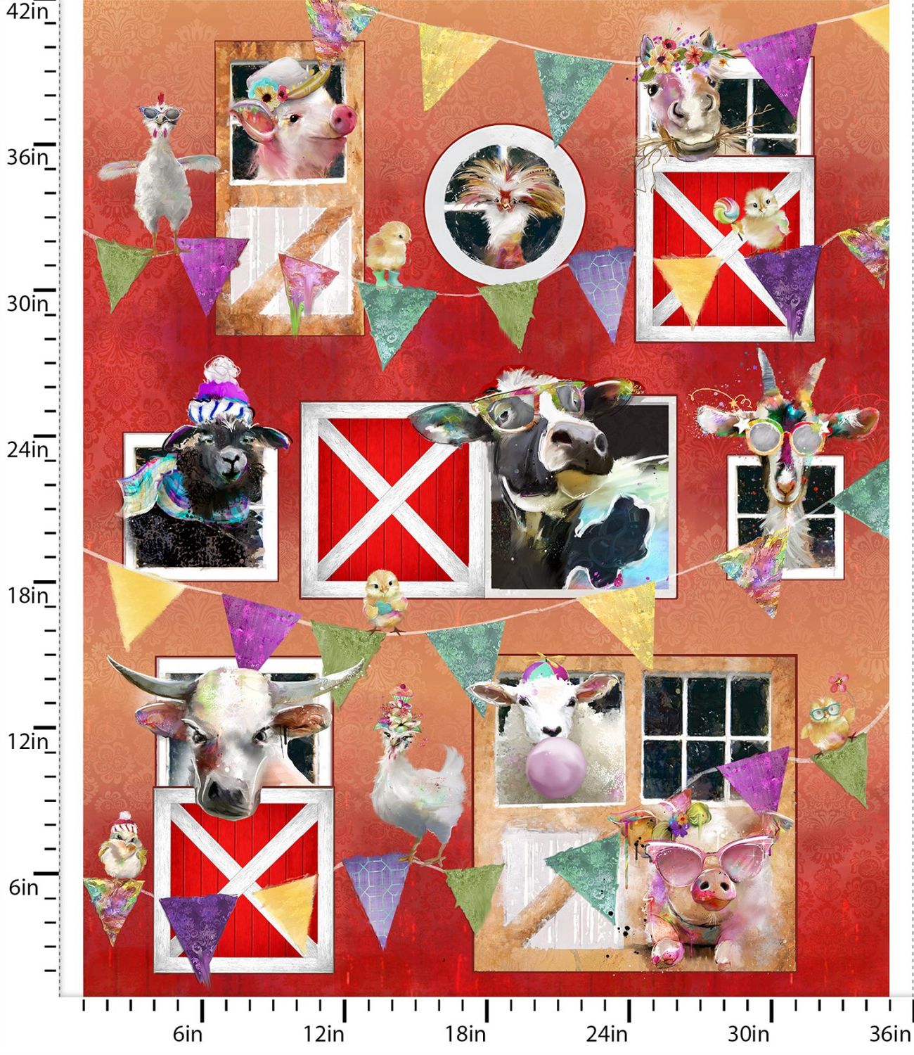 3 Wishes Back To The Farm Barnyard Friends 36in Panel
