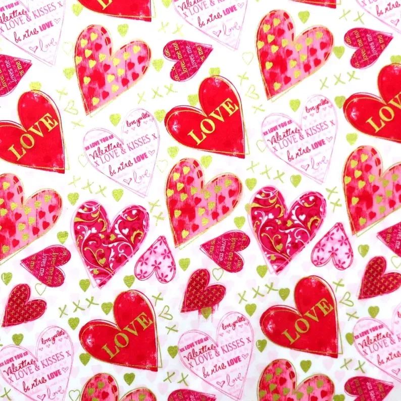 Benartex Cherish Hearts Of Love White