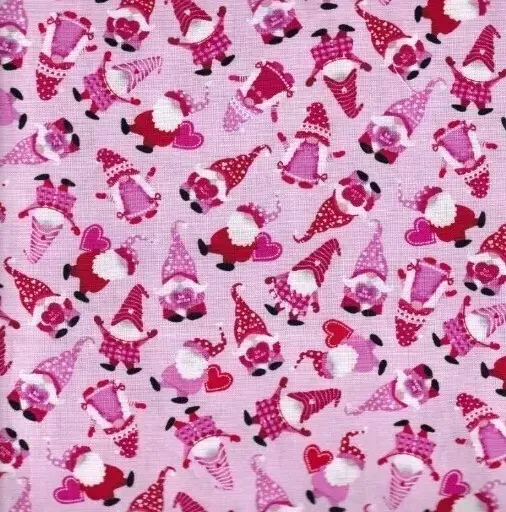 Foust Valentines Day Tossed Gnomes Pink