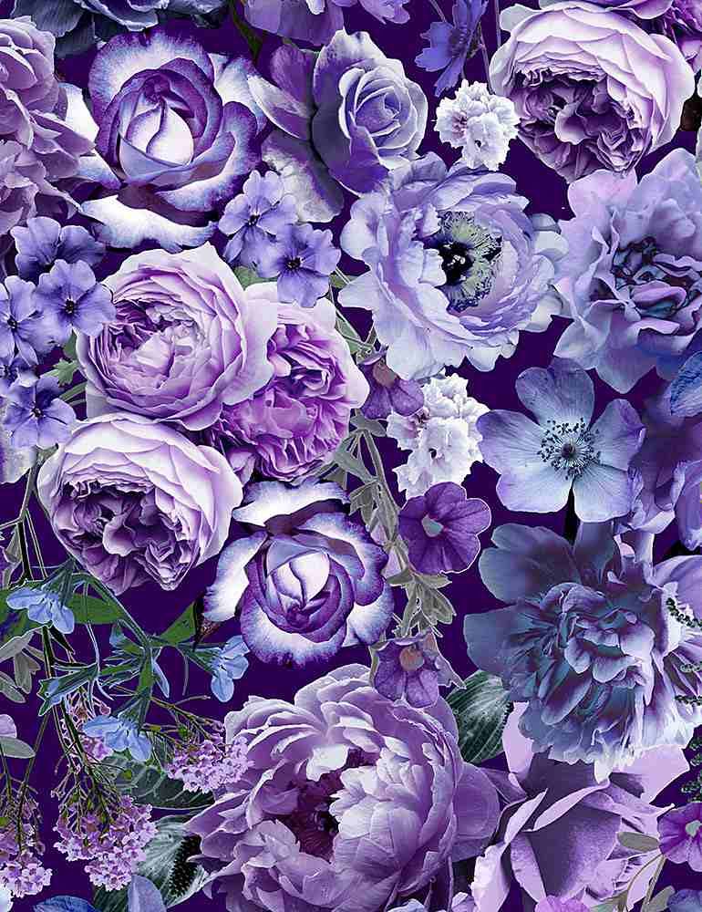 Timeless Treasures Fleur CD8879 Purple
