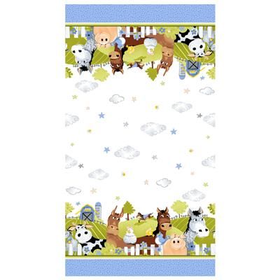 Clothworks Barnyard Blues Double Border SB20416-760 Denim