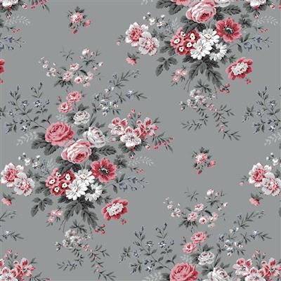 Clothworks Audrey Antique Bouquet Y4304-6 Gray