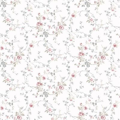Clothworks Audrey Dainty Vine Y4306-1 White