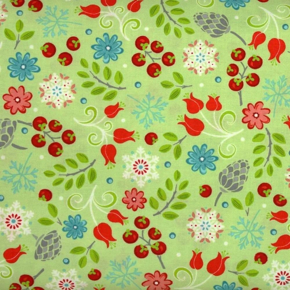 Benartex First Frost Little Floral Lime