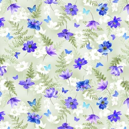 Michael Miller Sweet Blossoms CX10230-BLUE-D