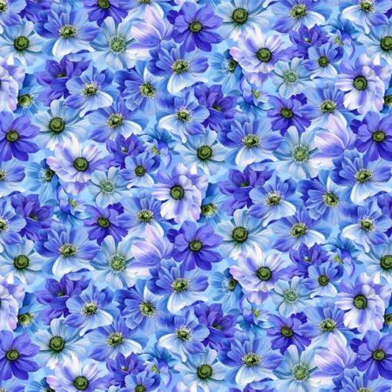 Michael Miller Fresh Bouquet CX10231-BLUE-D