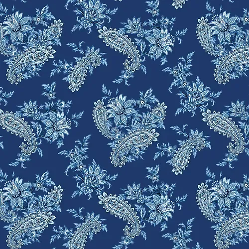 Benartex Bluesette Paisiey Dark Blue