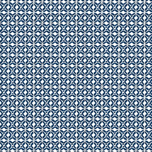 Benartex Bluesette Tile Geo Navy/White