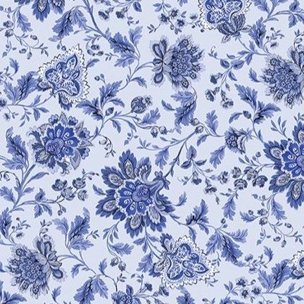 Benartex Maison Des Fleurs Jacobean Floral Powder Blue