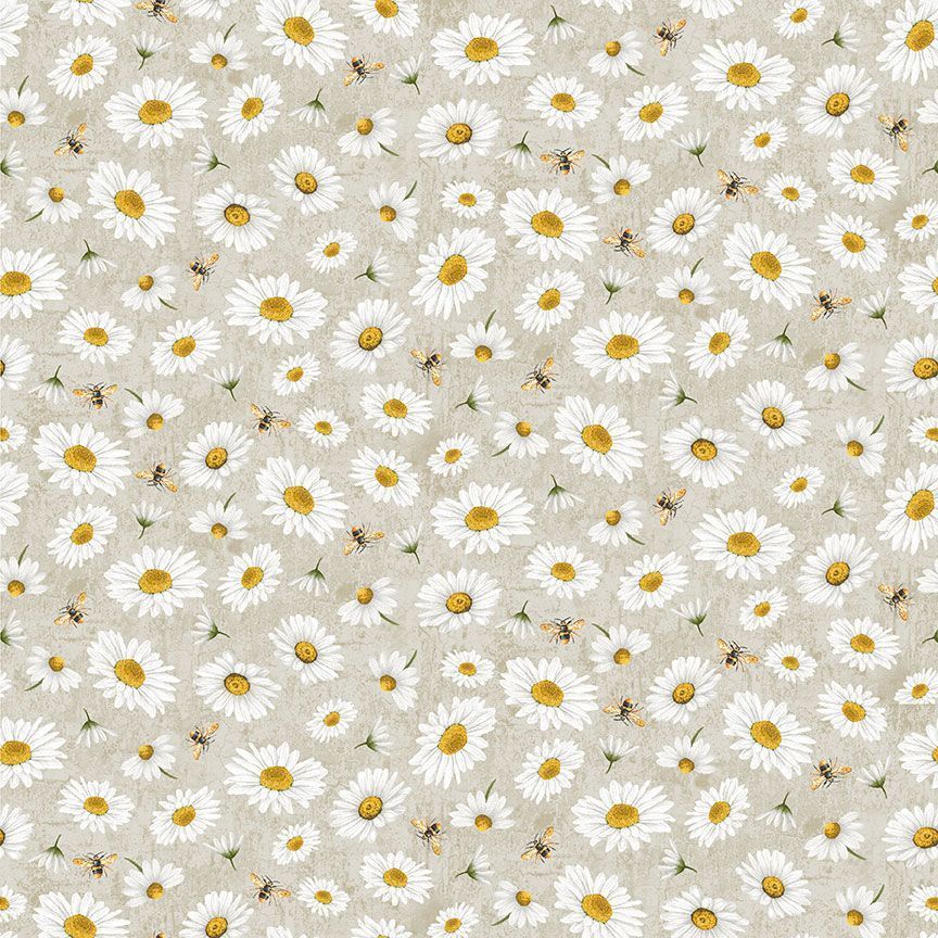 Timeless Treasures Bee CD2397 Grey